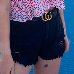 Shein Distressed Frayed High-Rise Shorts